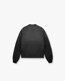 Represent Stepped Hem Sweatshirt - Stained Black> Sweaters