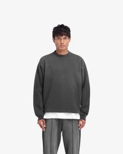 Represent Stepped Hem Sweatshirt - Stained Black><noscript><img width=