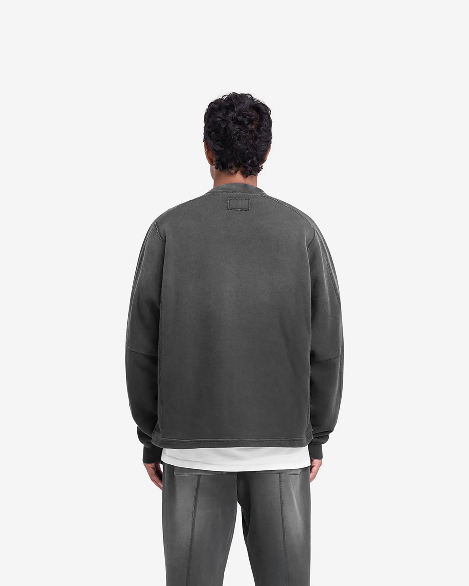 Represent Stepped Hem Sweatshirt - Stained Black> Sweaters