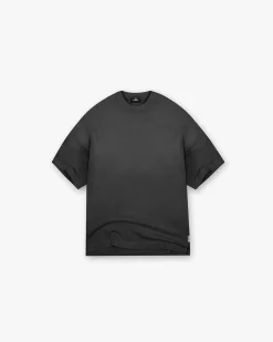 Represent Stepped Hem T-Shirt - Stained Black> T-Shirts