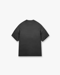 Represent Stepped Hem T-Shirt - Stained Black> T-Shirts