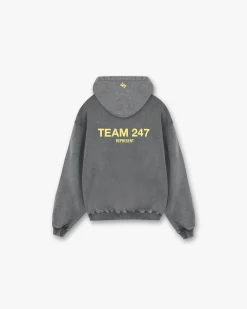 Represent Team 247 Oversized Hoodie - Pewter Lemon> Hoodies