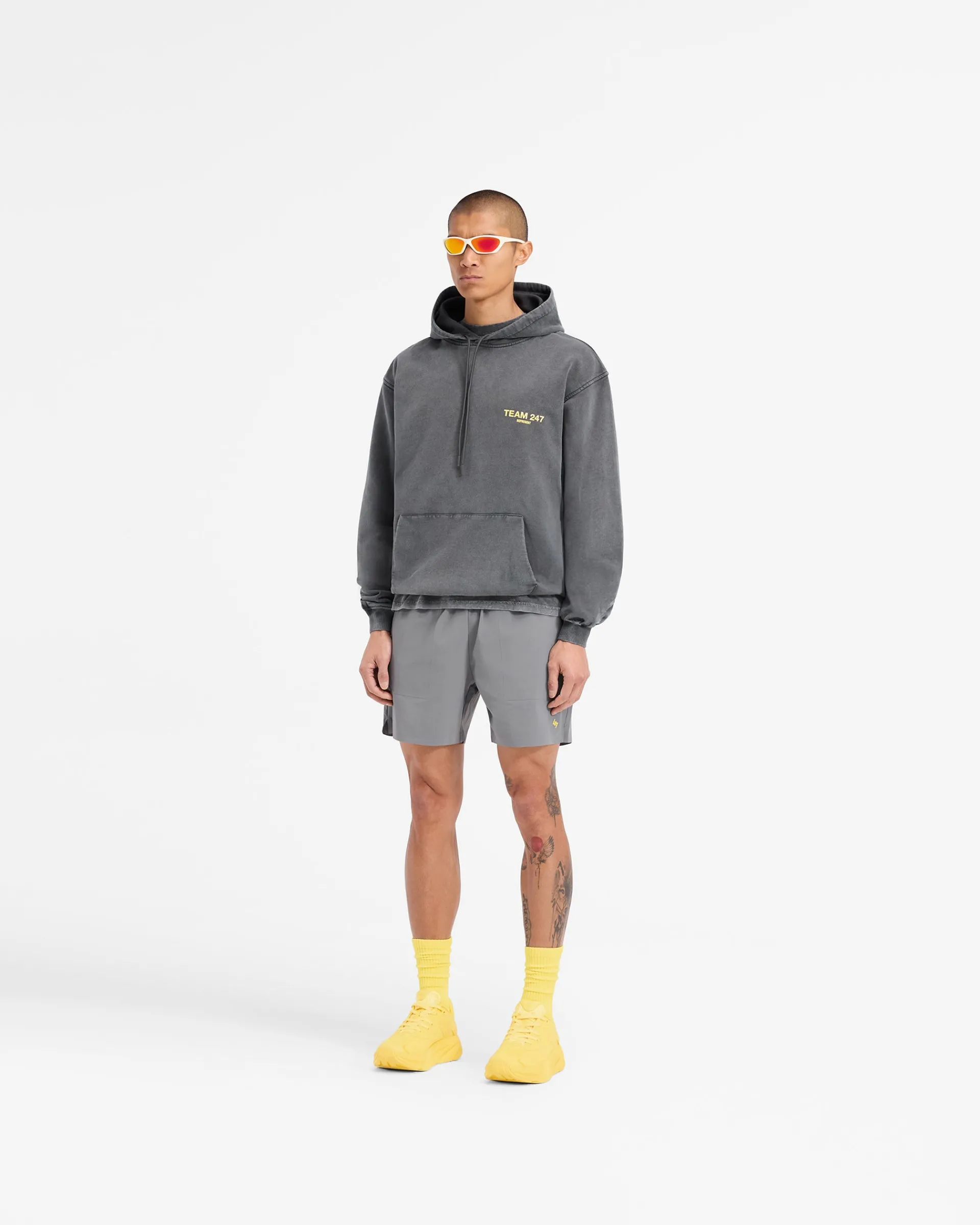 Represent Team 247 Oversized Hoodie - Pewter Lemon> Hoodies