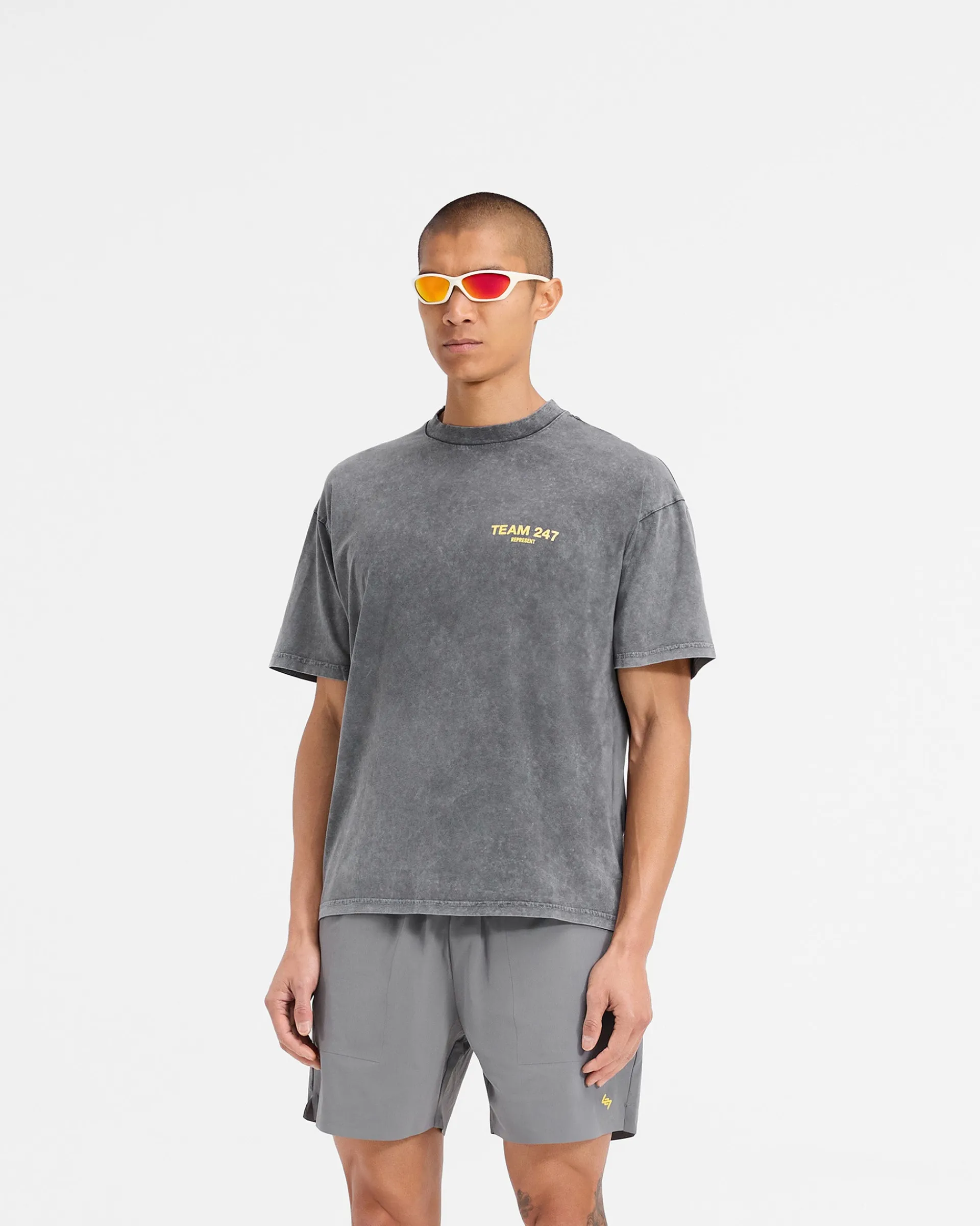 Represent Team 247 Oversized T-Shirt - Pewter Lemon> T-Shirts