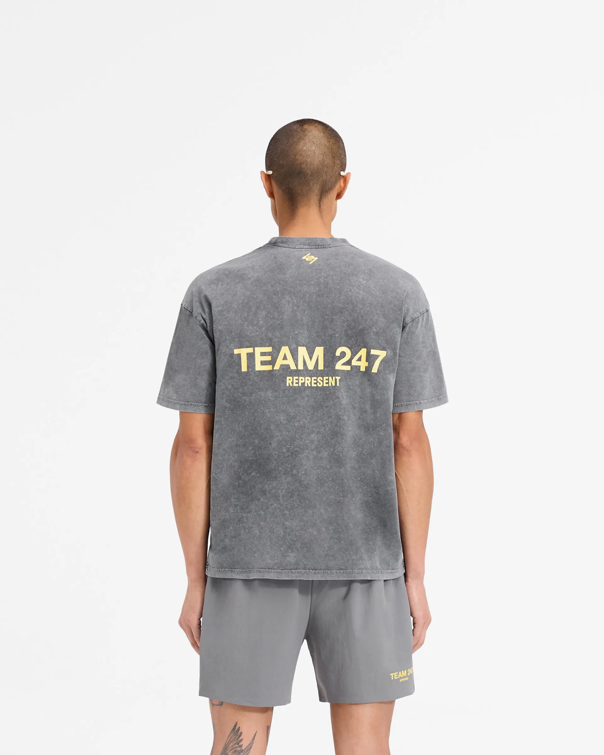 Represent Team 247 Oversized T-Shirt - Pewter Lemon> T-Shirts