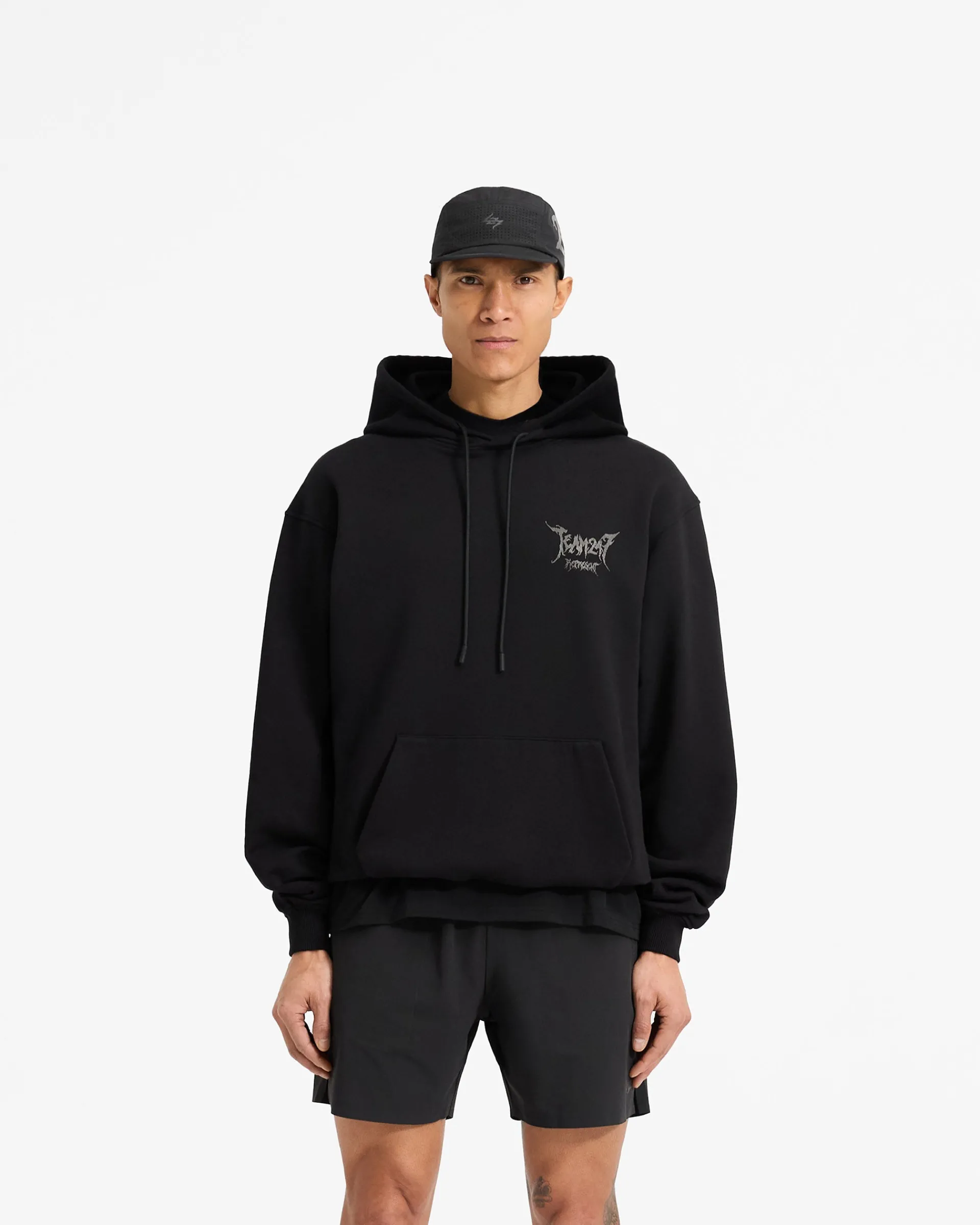 Represent Team 247 X END Oversized Hoodie - Jet Black> Hoodies