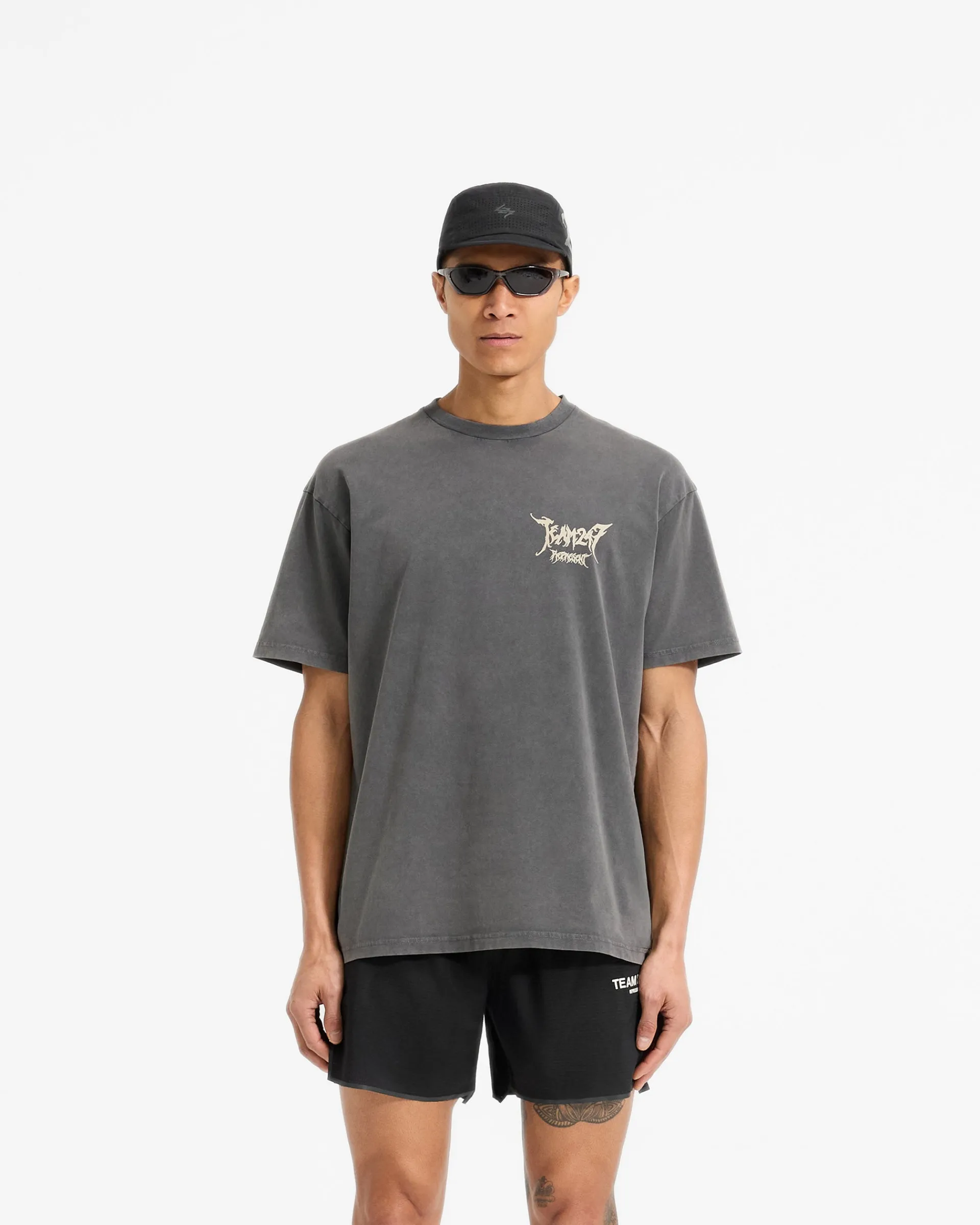 Represent Team 247 X END Oversized T-Shirt - Washed Grey> T-Shirts