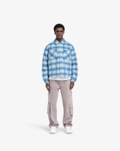 Represent Textured Overshirt - Electric Blue><noscript><img width=