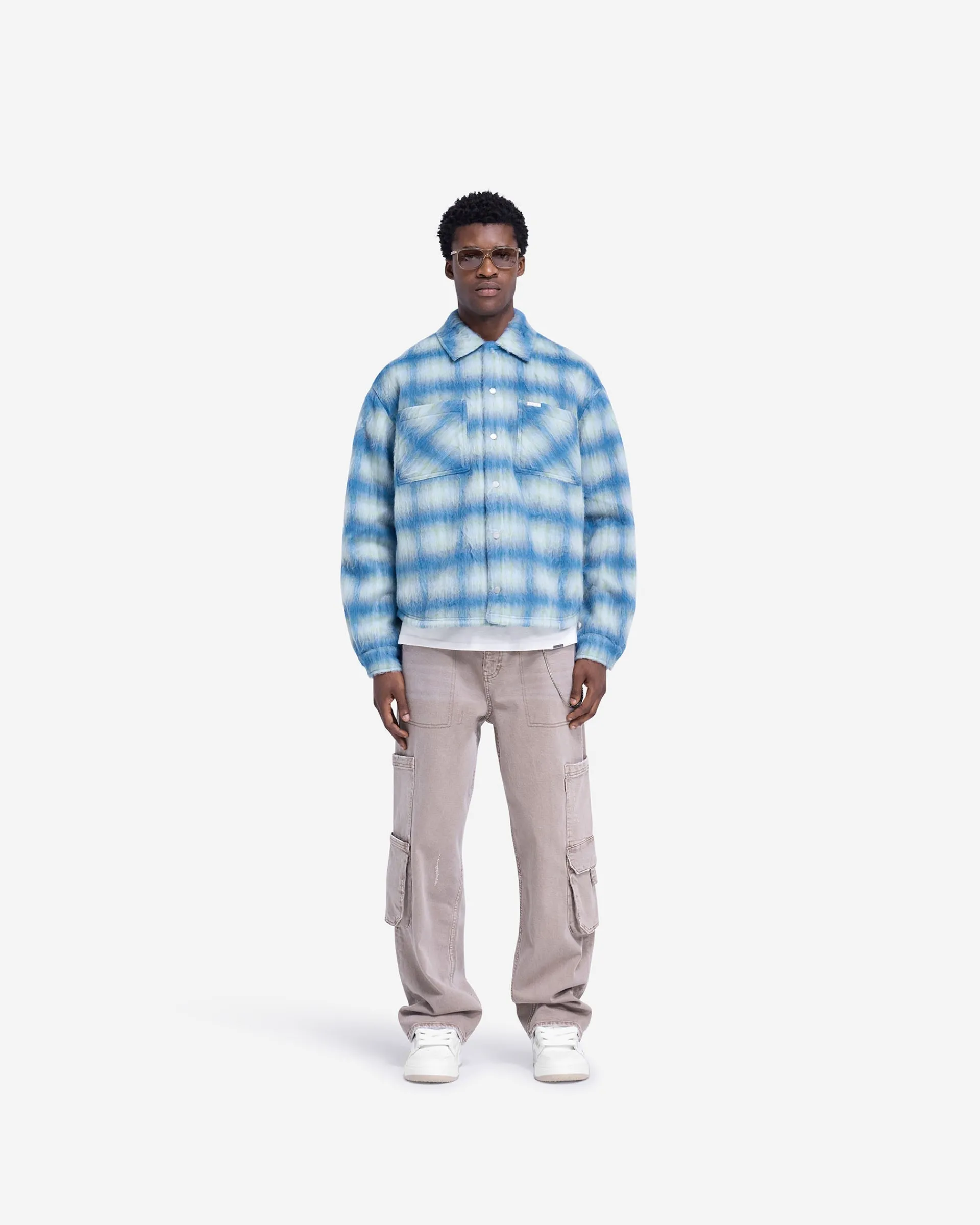 Represent Textured Overshirt - Electric Blue> Shirts