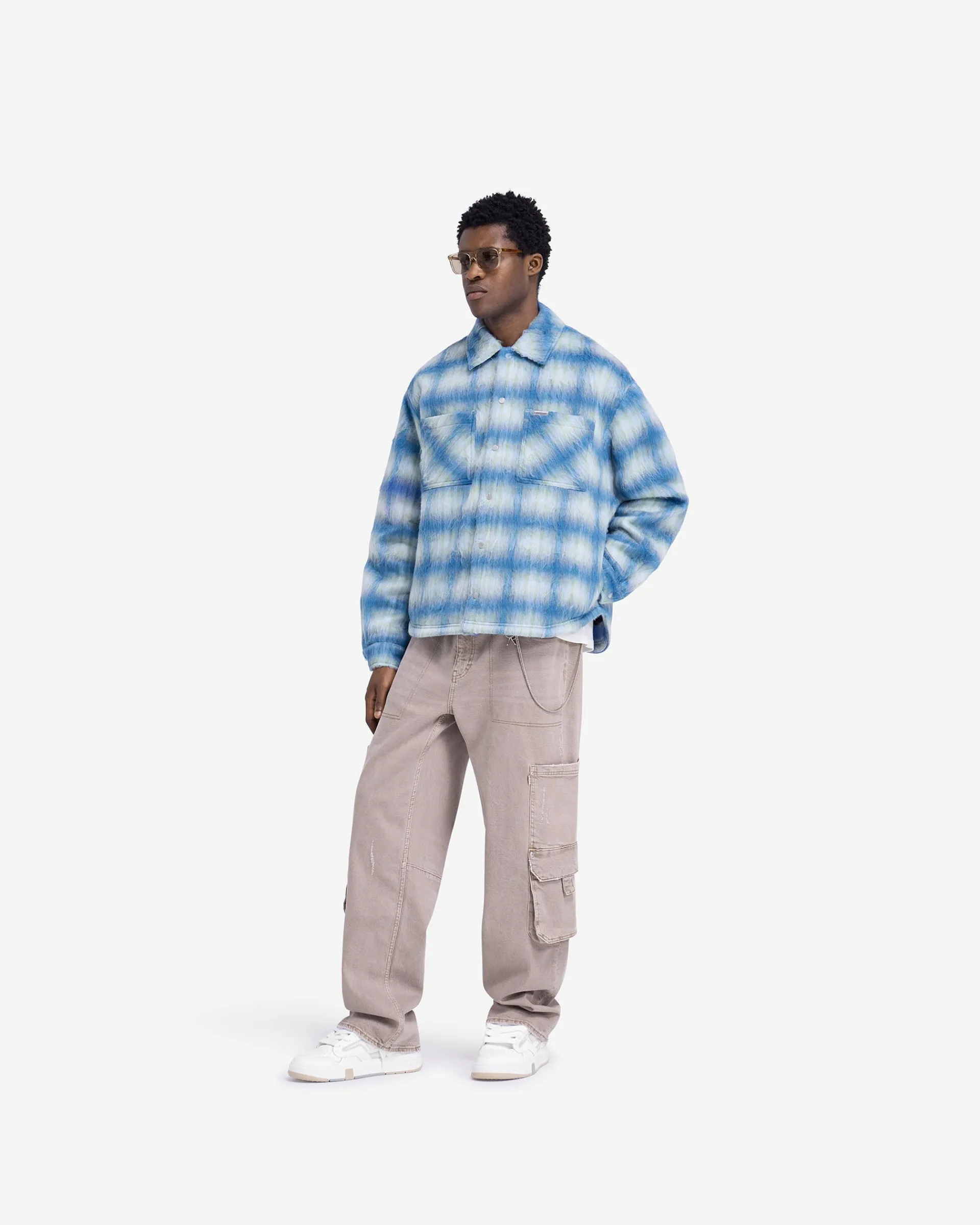 Represent Textured Overshirt - Electric Blue> Shirts