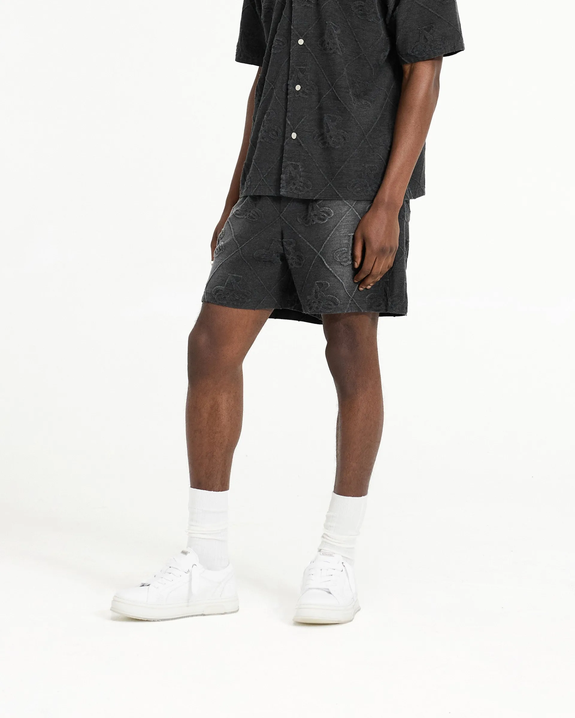 Represent Towelling Short - Jet Black> Shorts