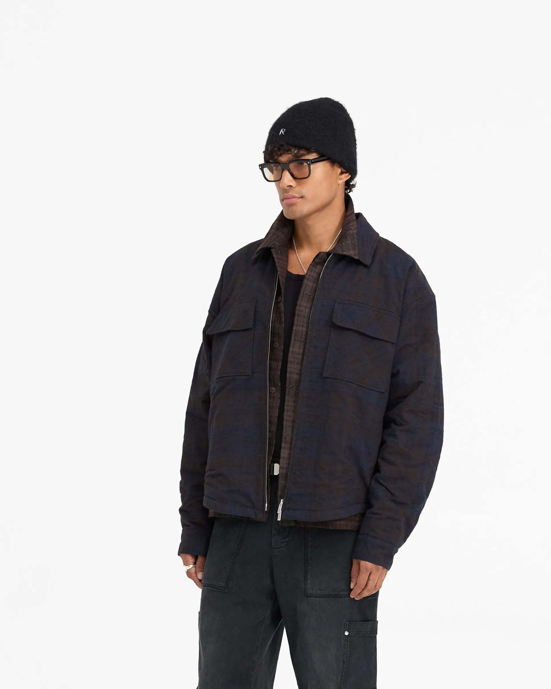 Represent Wadded Zip Overshirt - Midnight Navy> Shirts