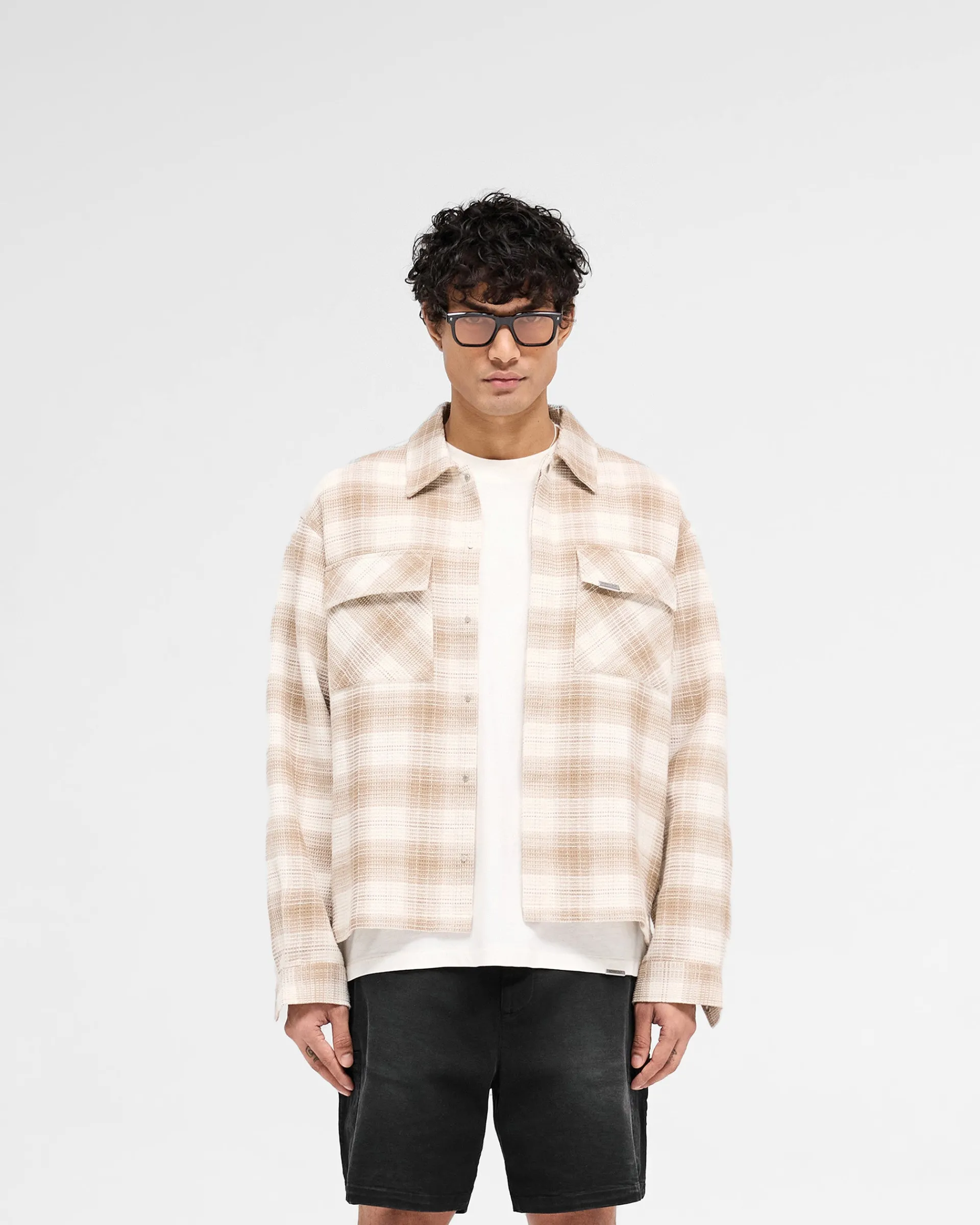 Represent Waffle Flannel Shirt - Mid Brown> Shirts