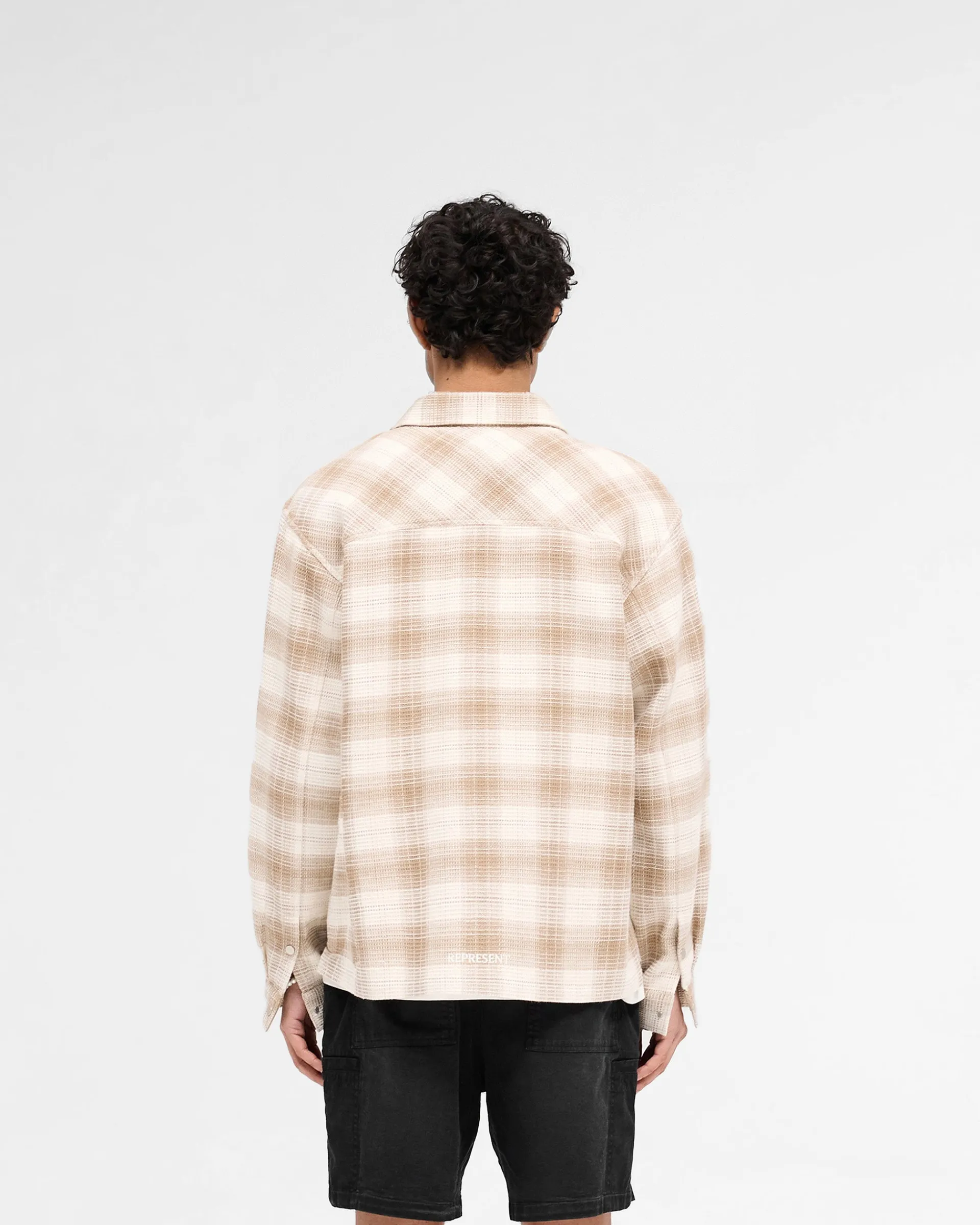 Represent Waffle Flannel Shirt - Mid Brown> Shirts