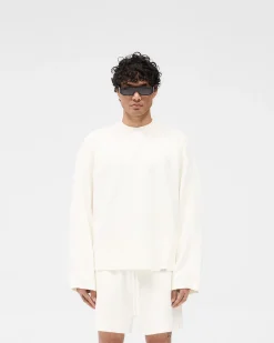 Represent Waffle Long Sleeve T-Shirt - Flat White><noscript><img width=