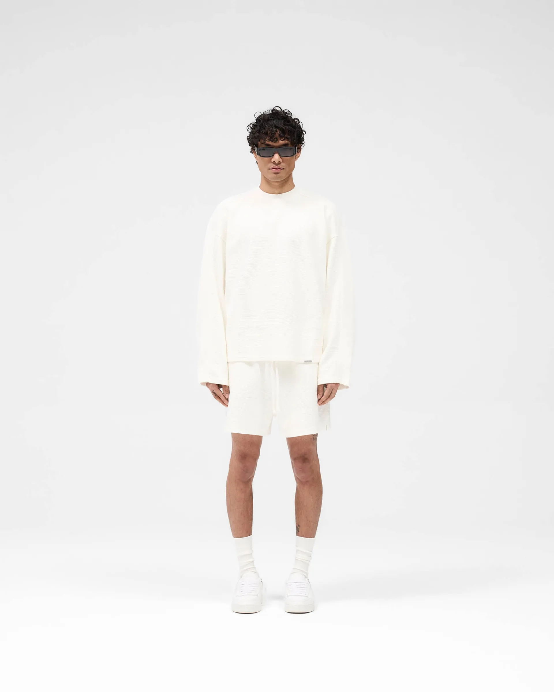 Represent Waffle Long Sleeve T-Shirt - Flat White> T-Shirts