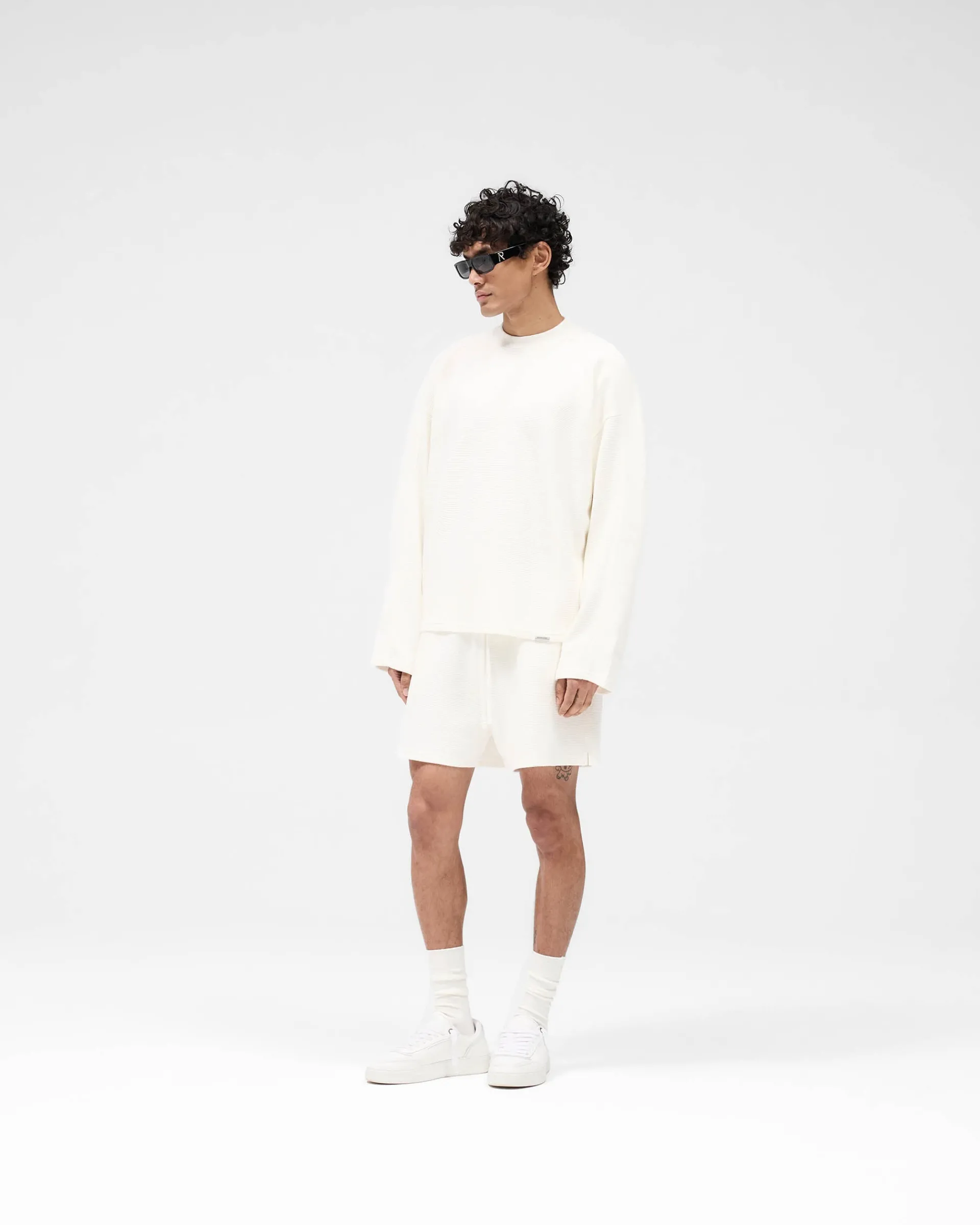 Represent Waffle Long Sleeve T-Shirt - Flat White> T-Shirts