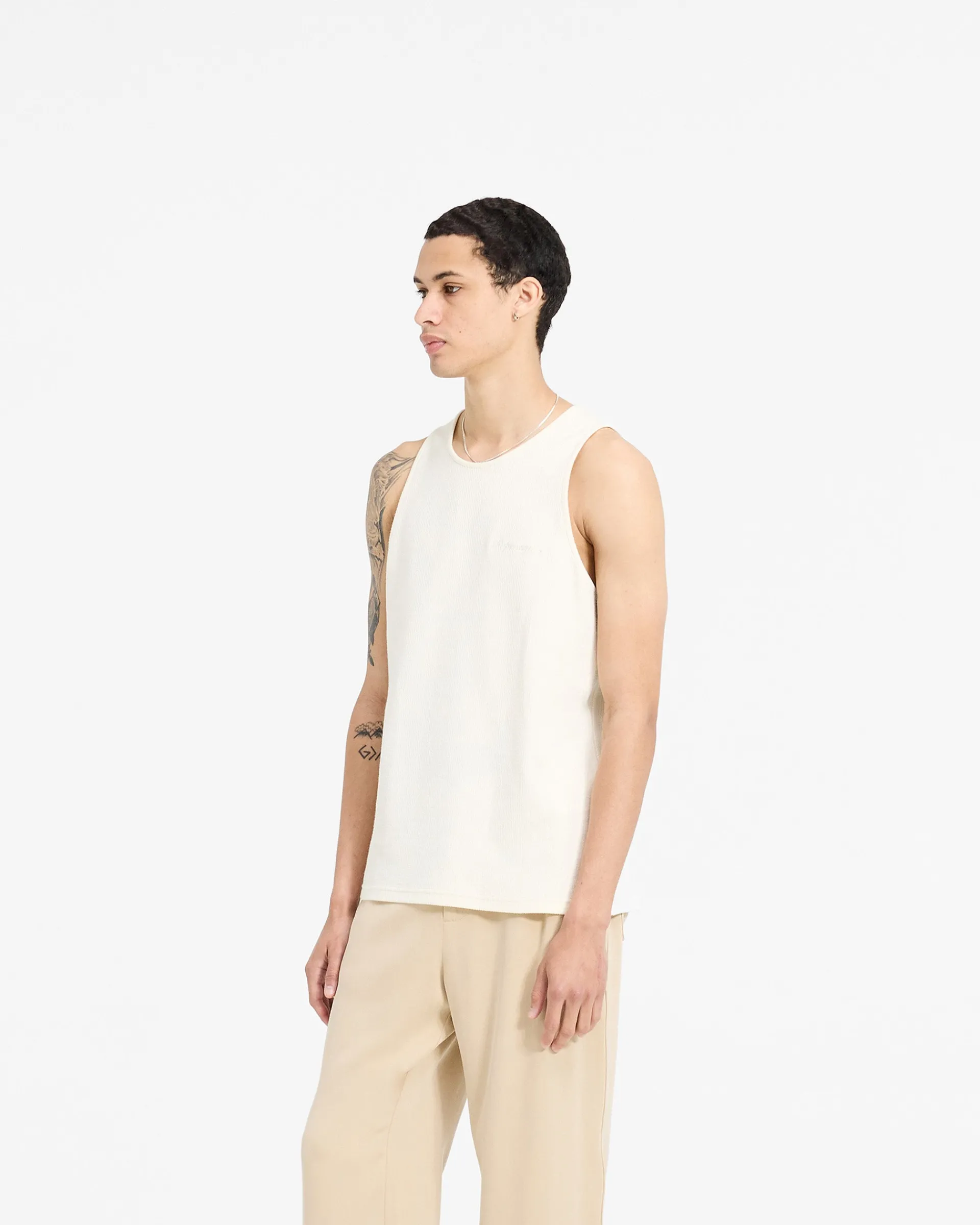 Represent Waffle Vest - Antique White> Vests | T-Shirts