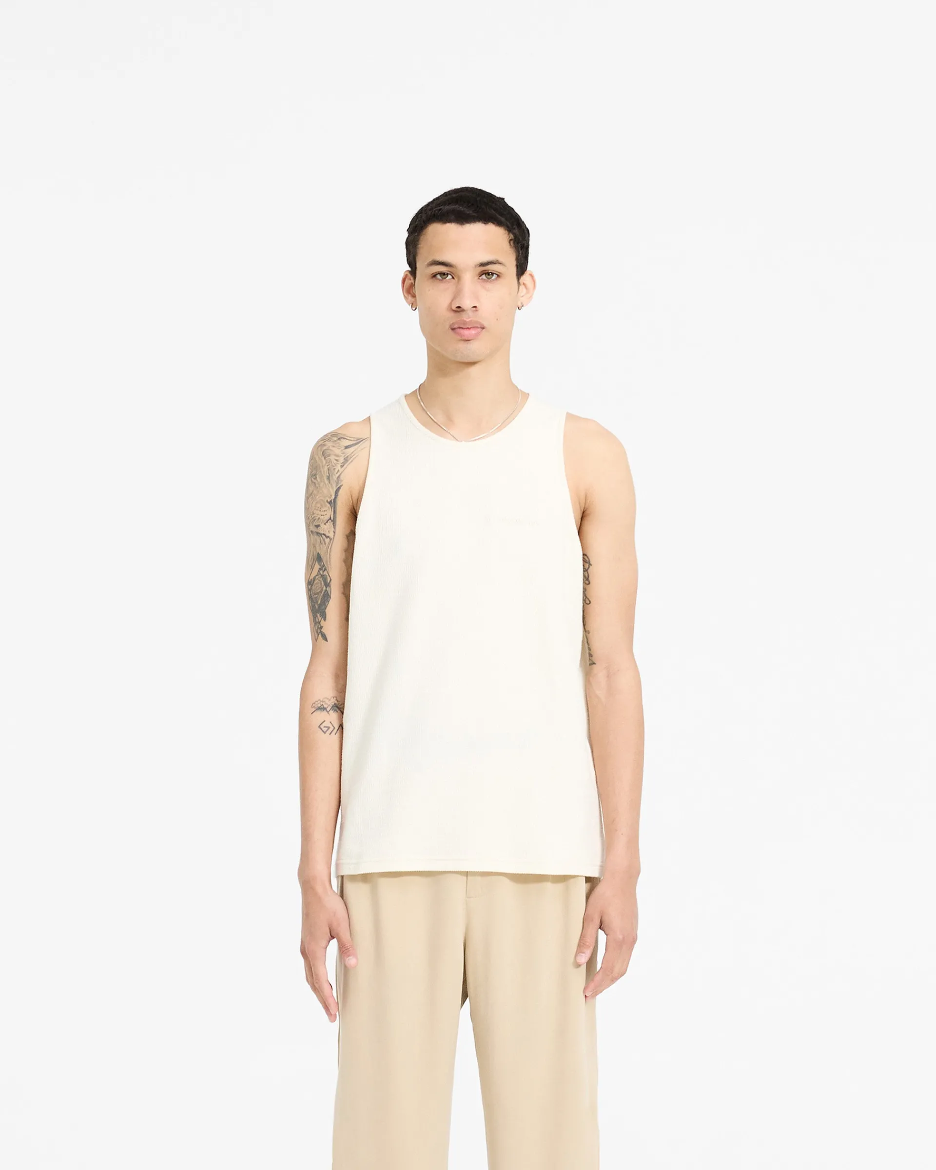Represent Waffle Vest - Antique White> Vests | T-Shirts