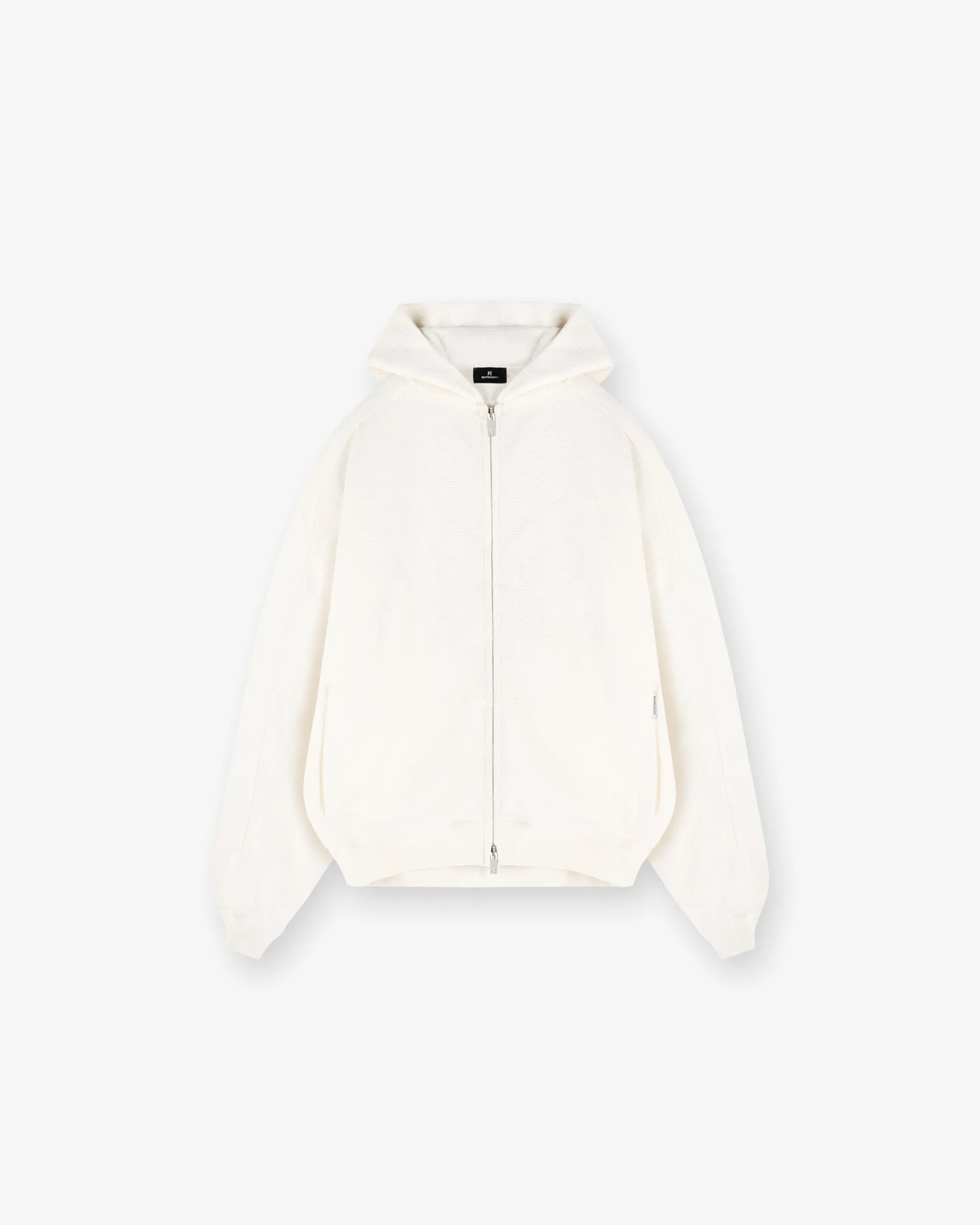 Represent Waffle Zip Through Hoodie - Flat White> Hoodies