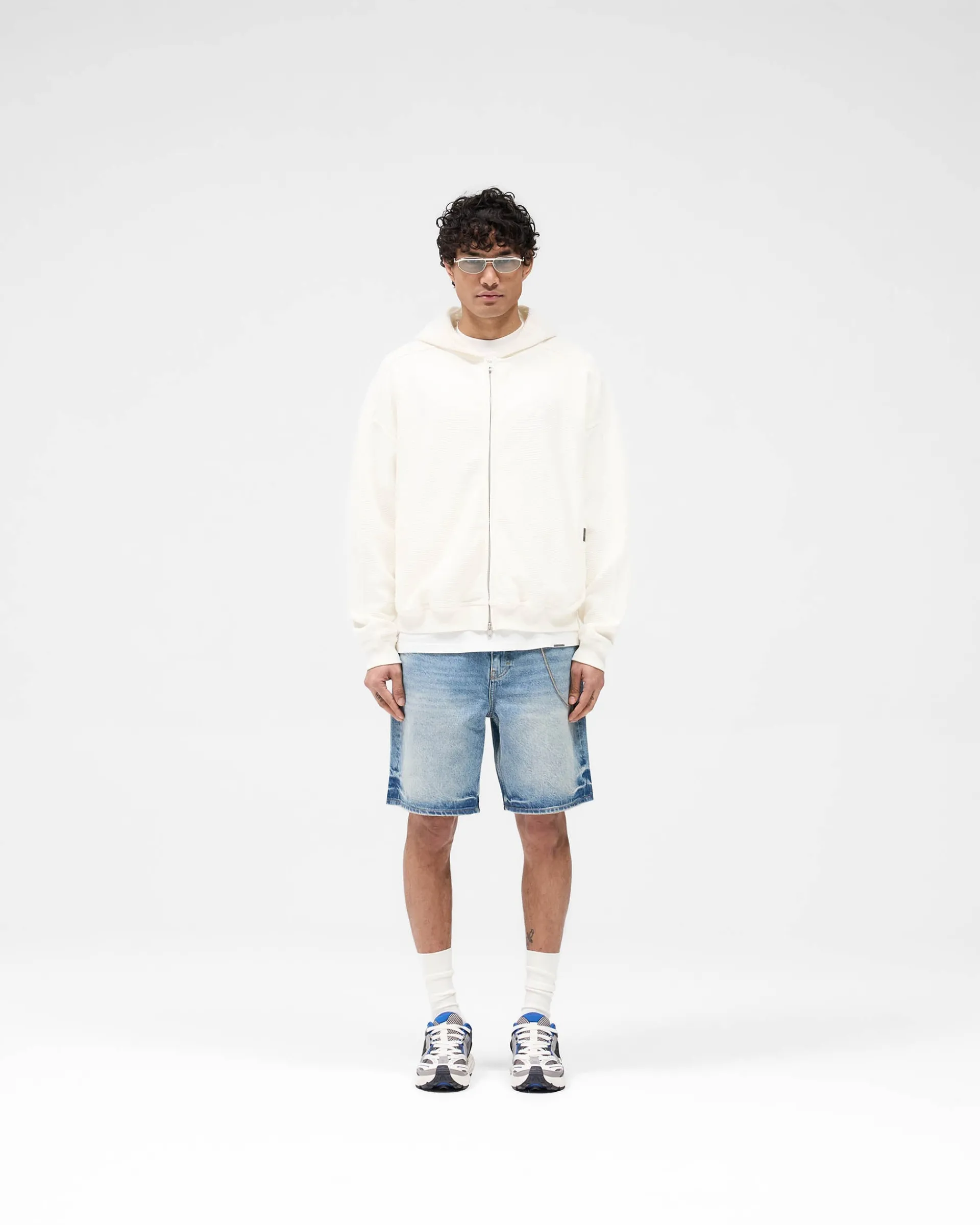 Represent Waffle Zip Through Hoodie - Flat White> Hoodies