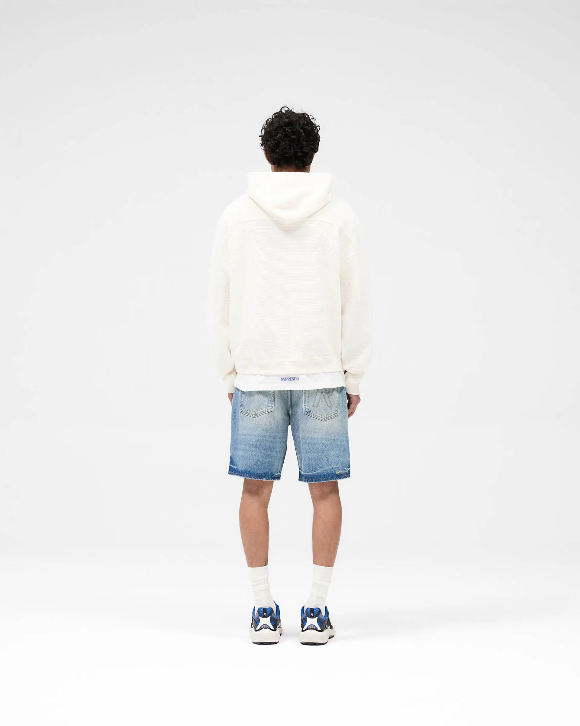 Represent Waffle Zip Through Hoodie - Flat White> Hoodies