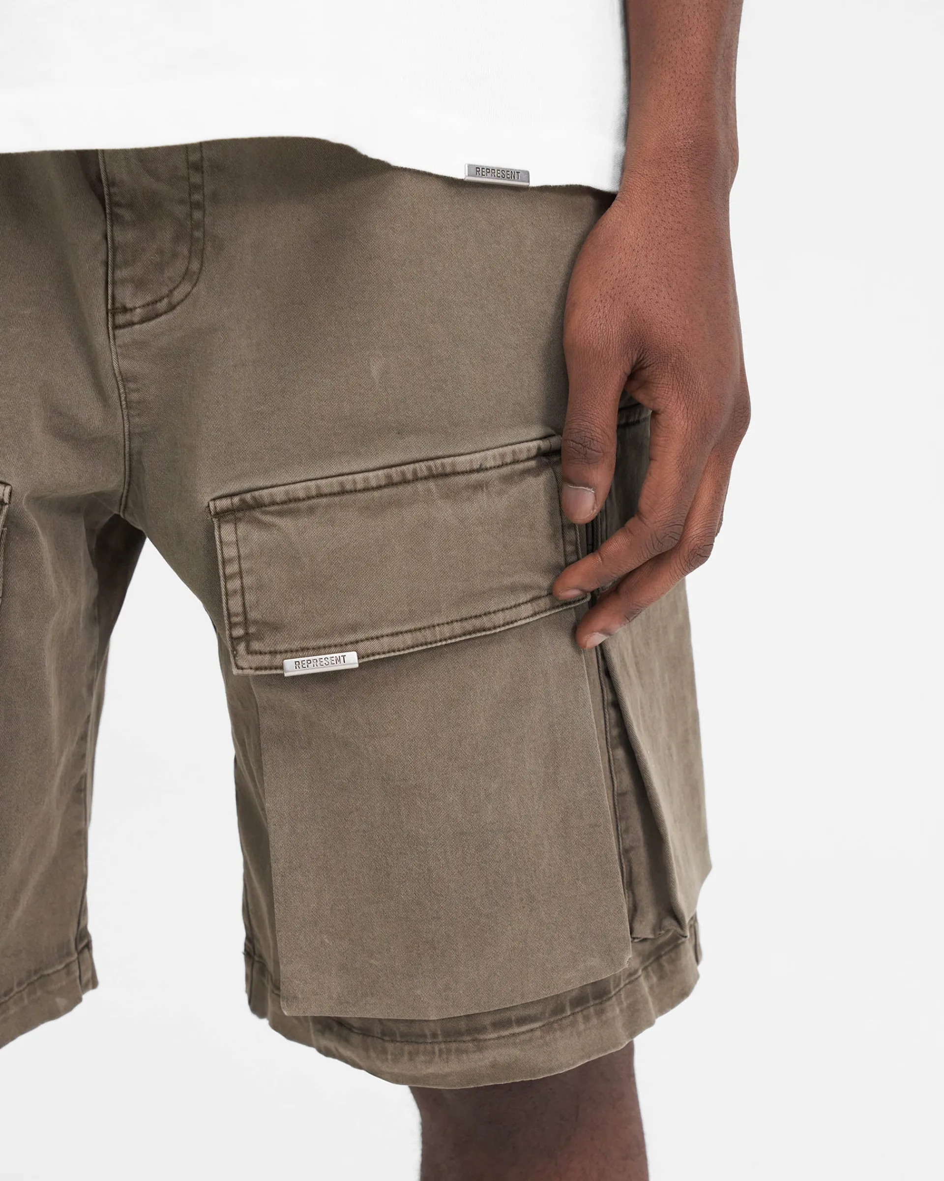 Represent Washed Cargo Short -> Shorts