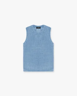 Represent Washed Knit Vest - Sky Blue> Knitwear | Vests