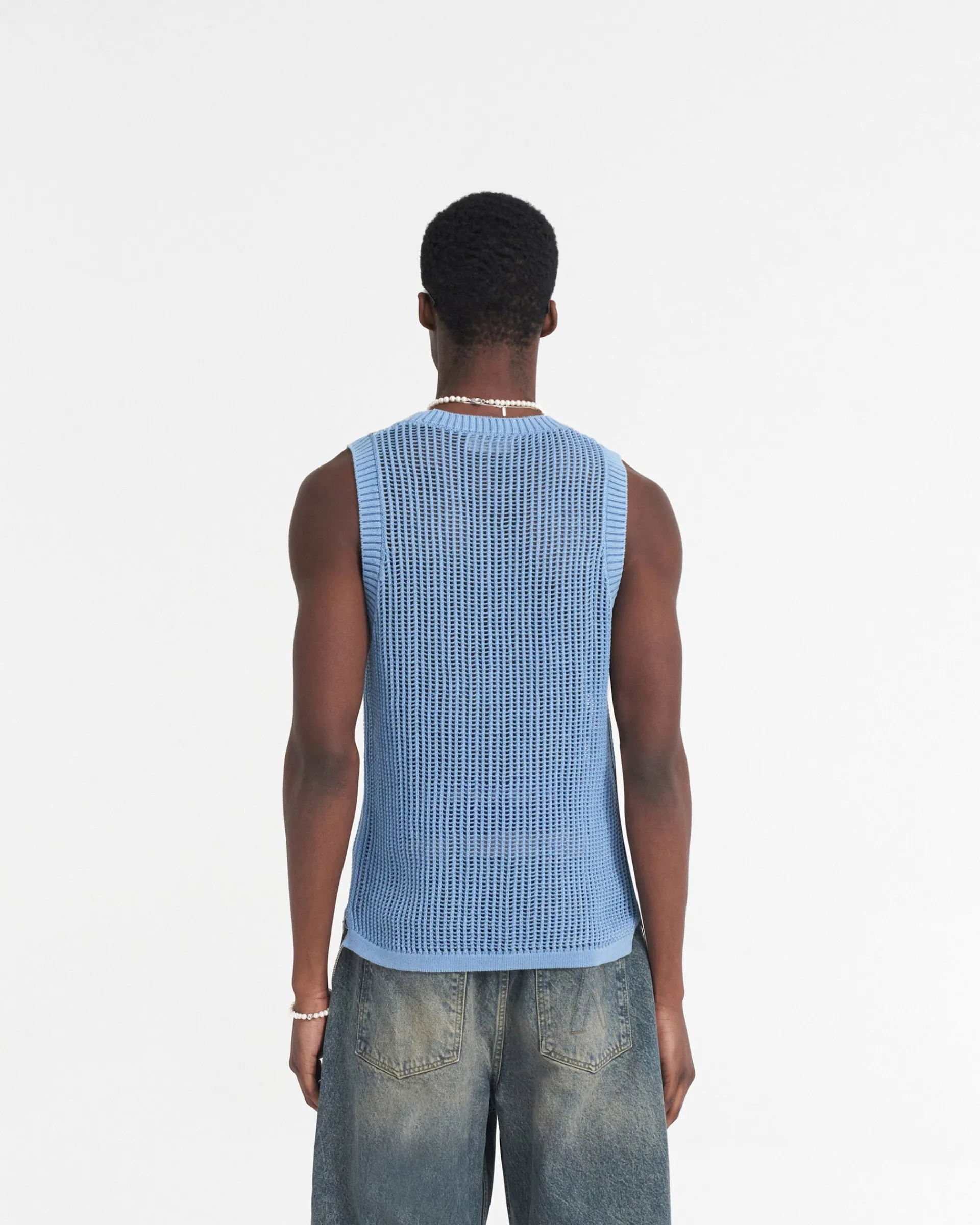 Represent Washed Knit Vest - Sky Blue> Knitwear | Vests