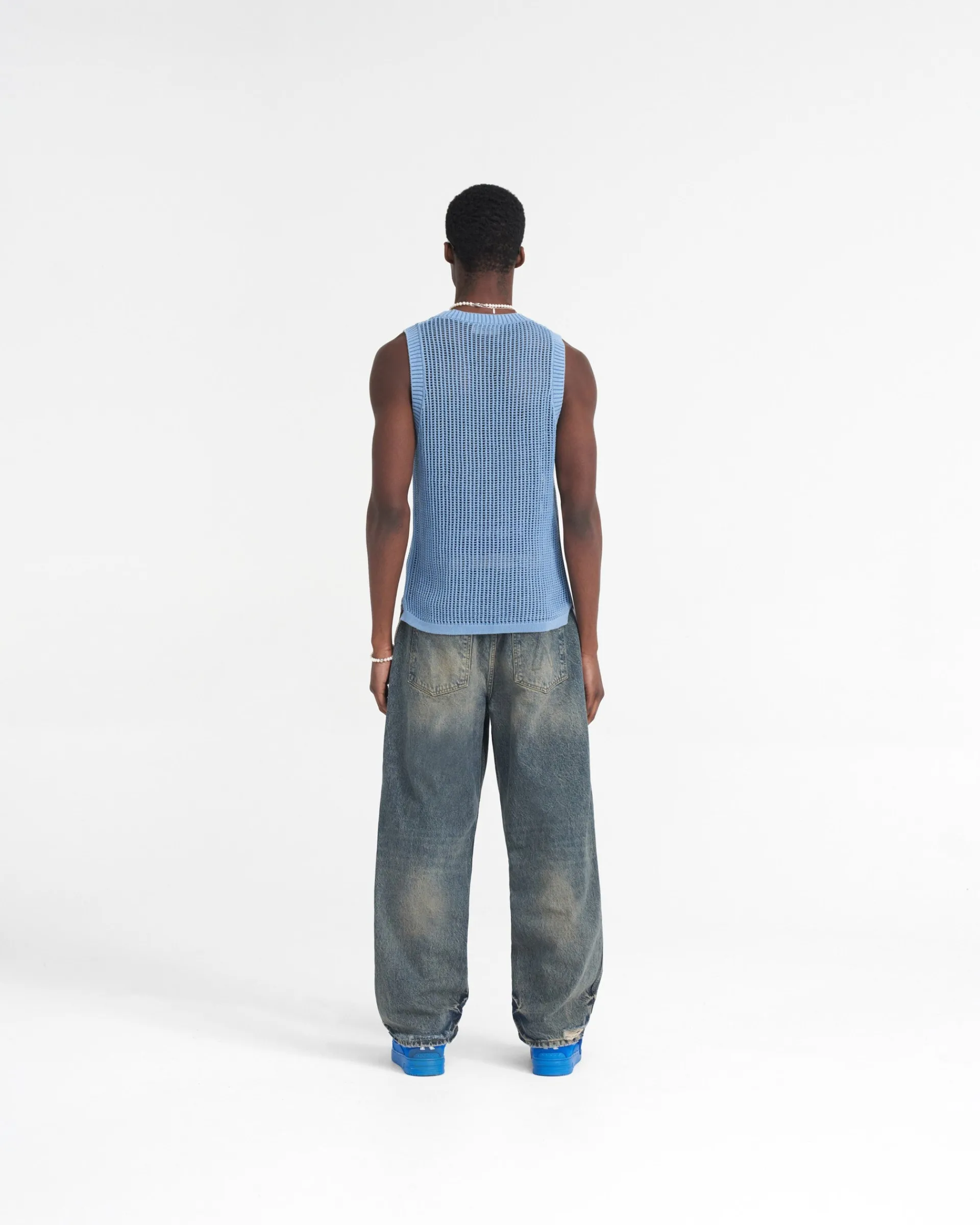 Represent Washed Knit Vest - Sky Blue> Knitwear | Vests