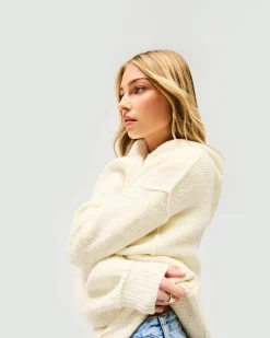 Represent Whip Hoodie - Antique White> Knitwear