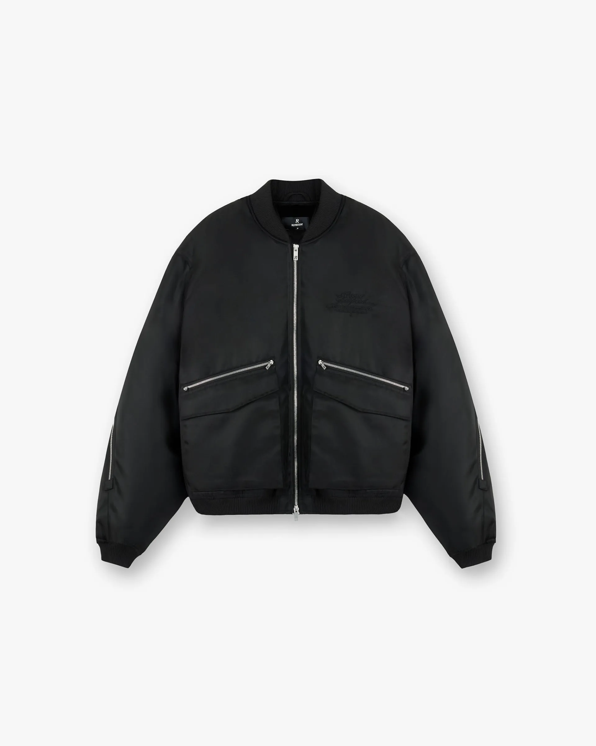 Represent Zip Back Bomber Jacket - Jet Black> Outerwear