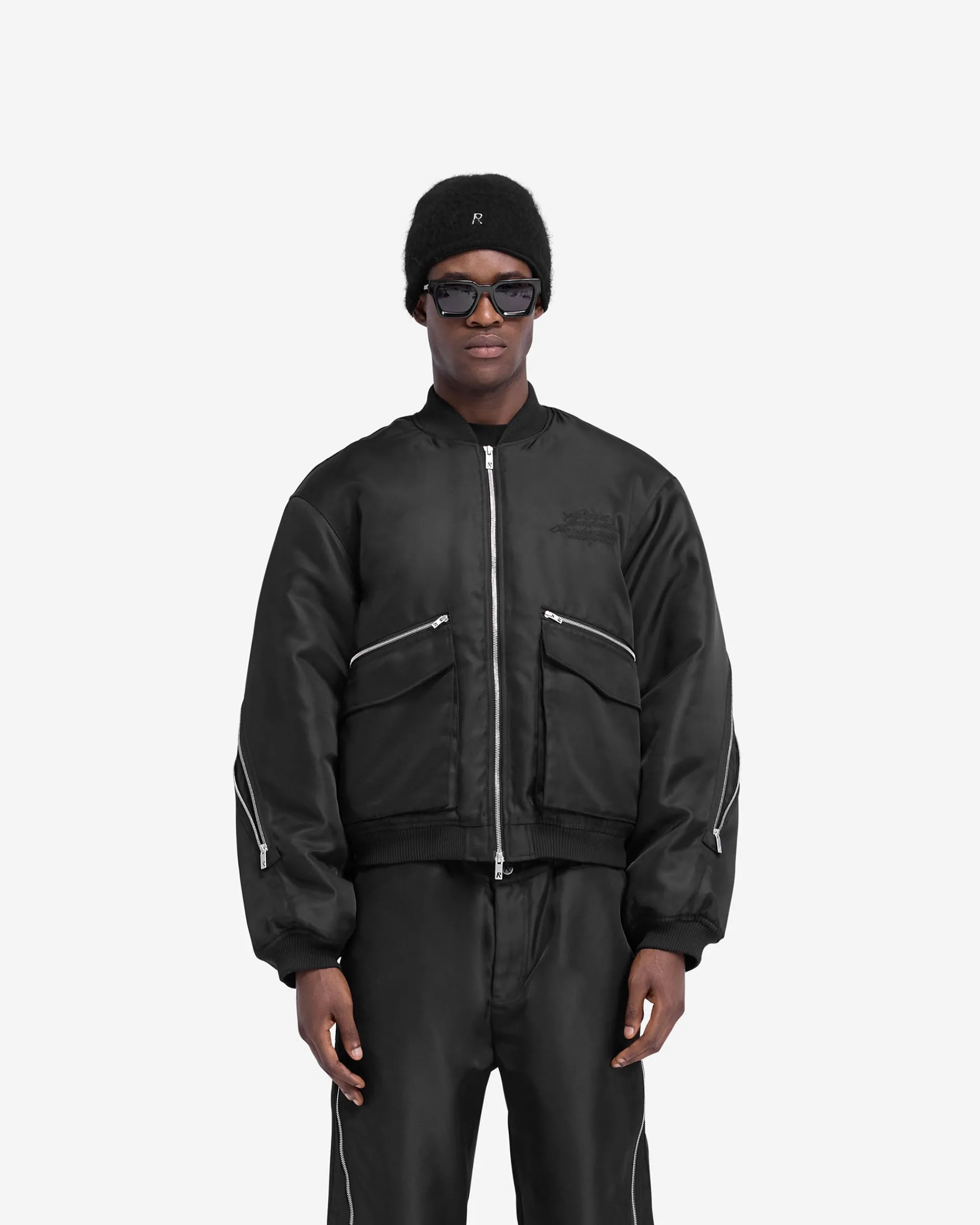 Represent Zip Back Bomber Jacket - Jet Black> Outerwear