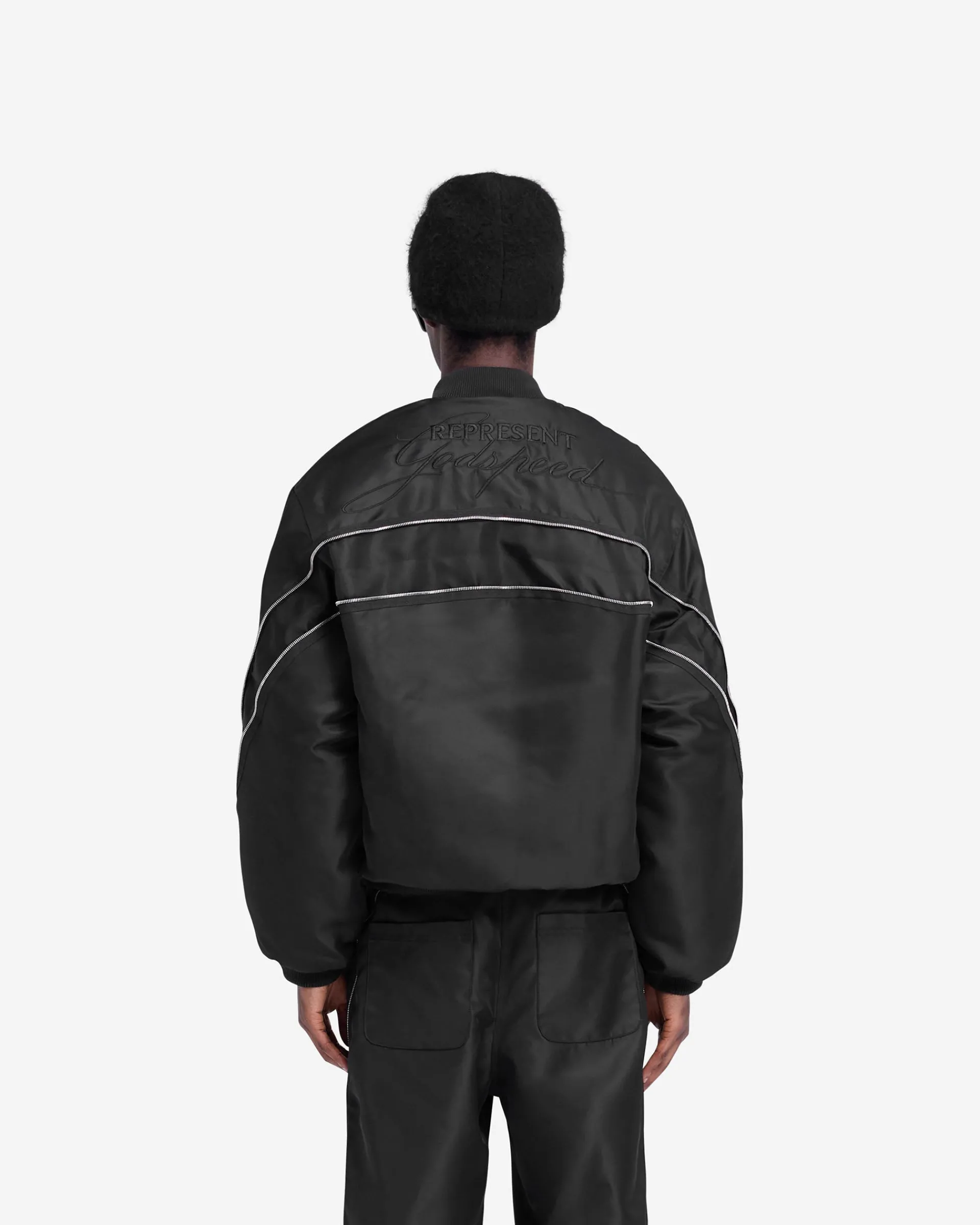 Represent Zip Back Bomber Jacket - Jet Black> Outerwear