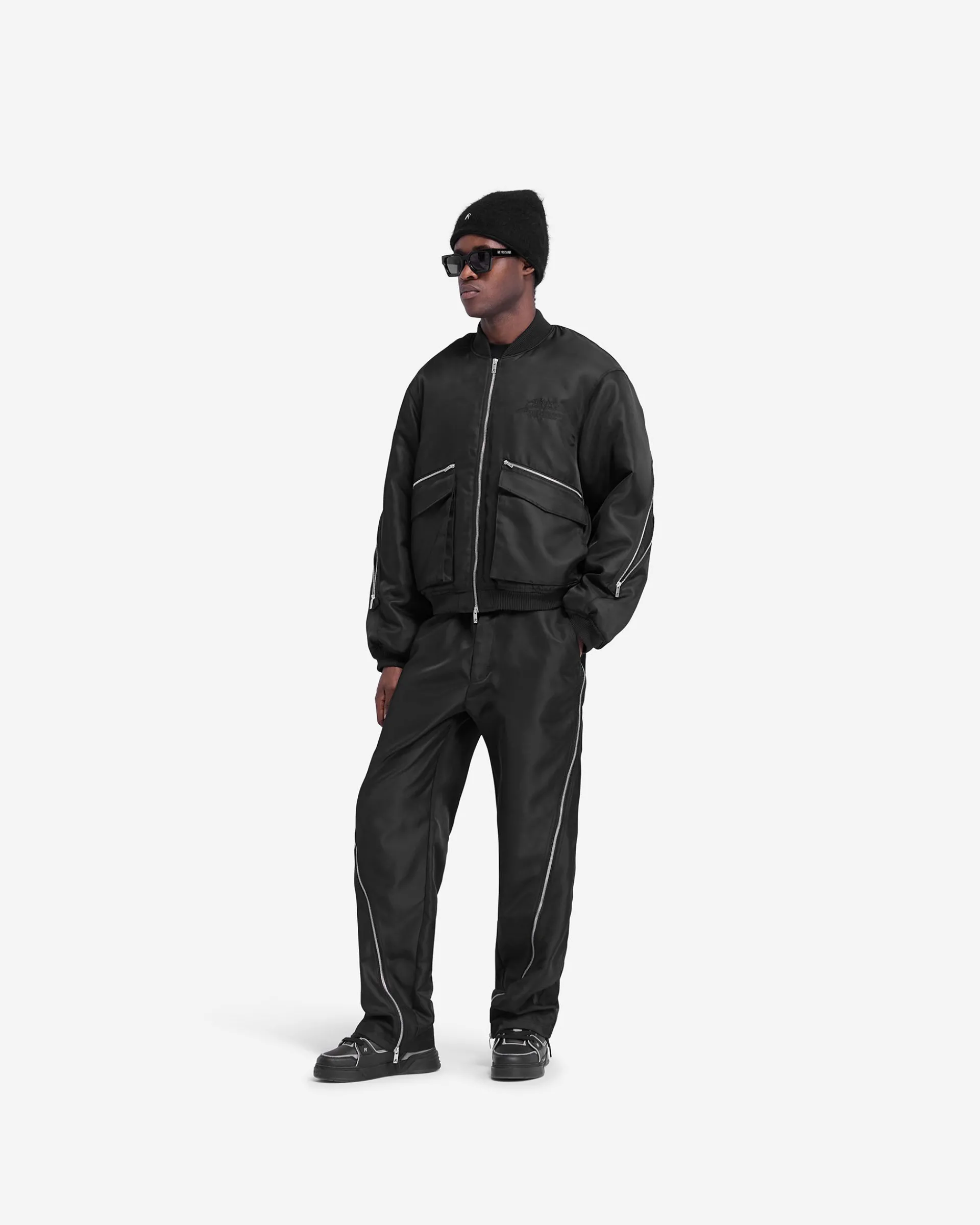 Represent Zip Back Bomber Jacket - Jet Black> Outerwear