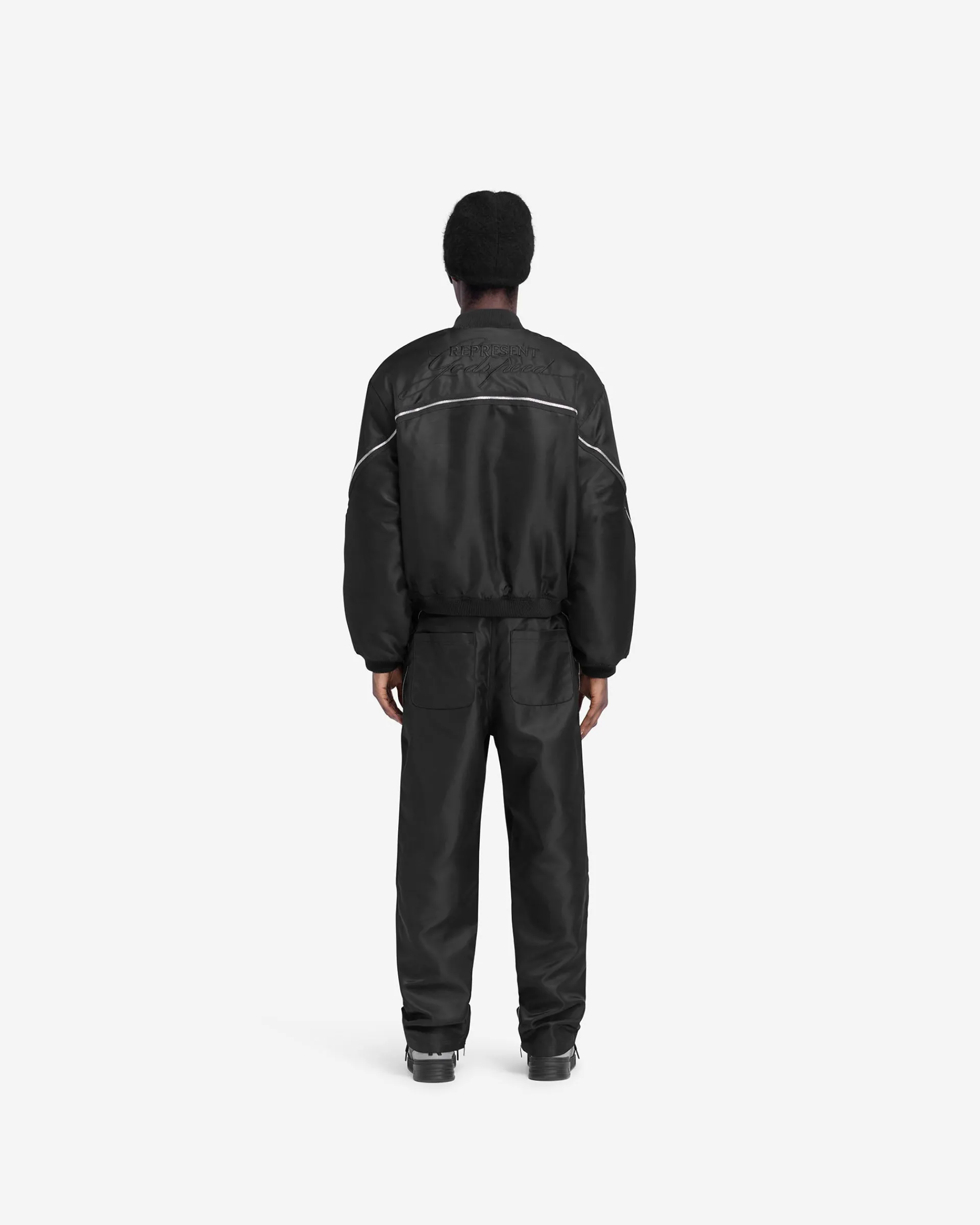 Represent Zip Back Bomber Jacket - Jet Black> Outerwear